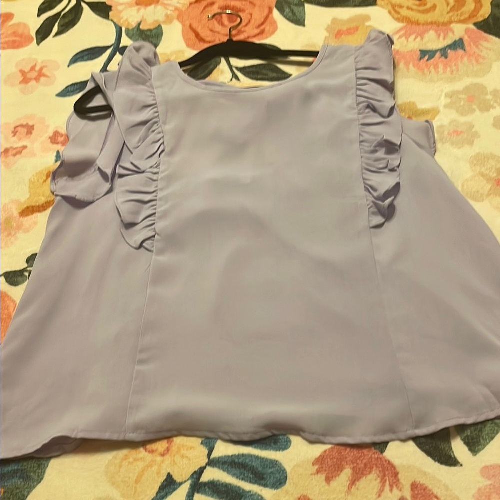Lavender Ruffle Sleeve Women's Top